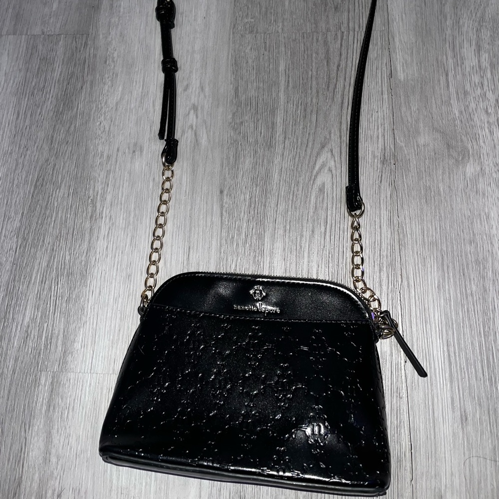Nanette Lepore Black Crossbody Bag with Gold Chain